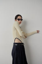 Poloknit bodysuit