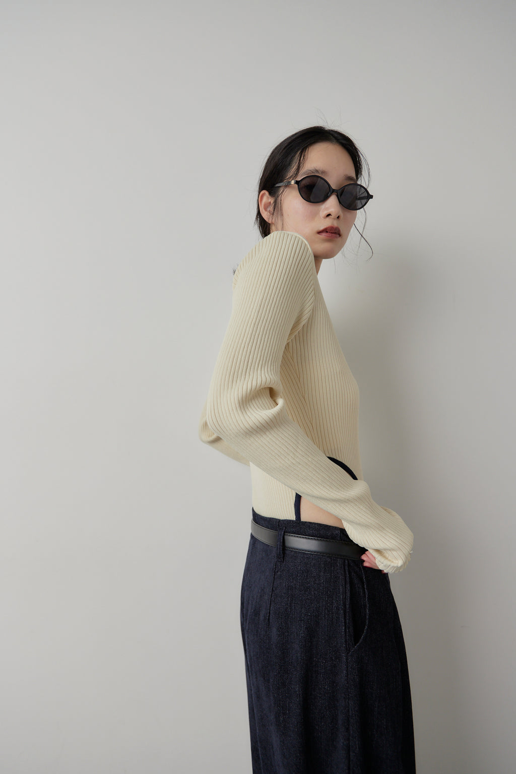 Poloknit bodysuit