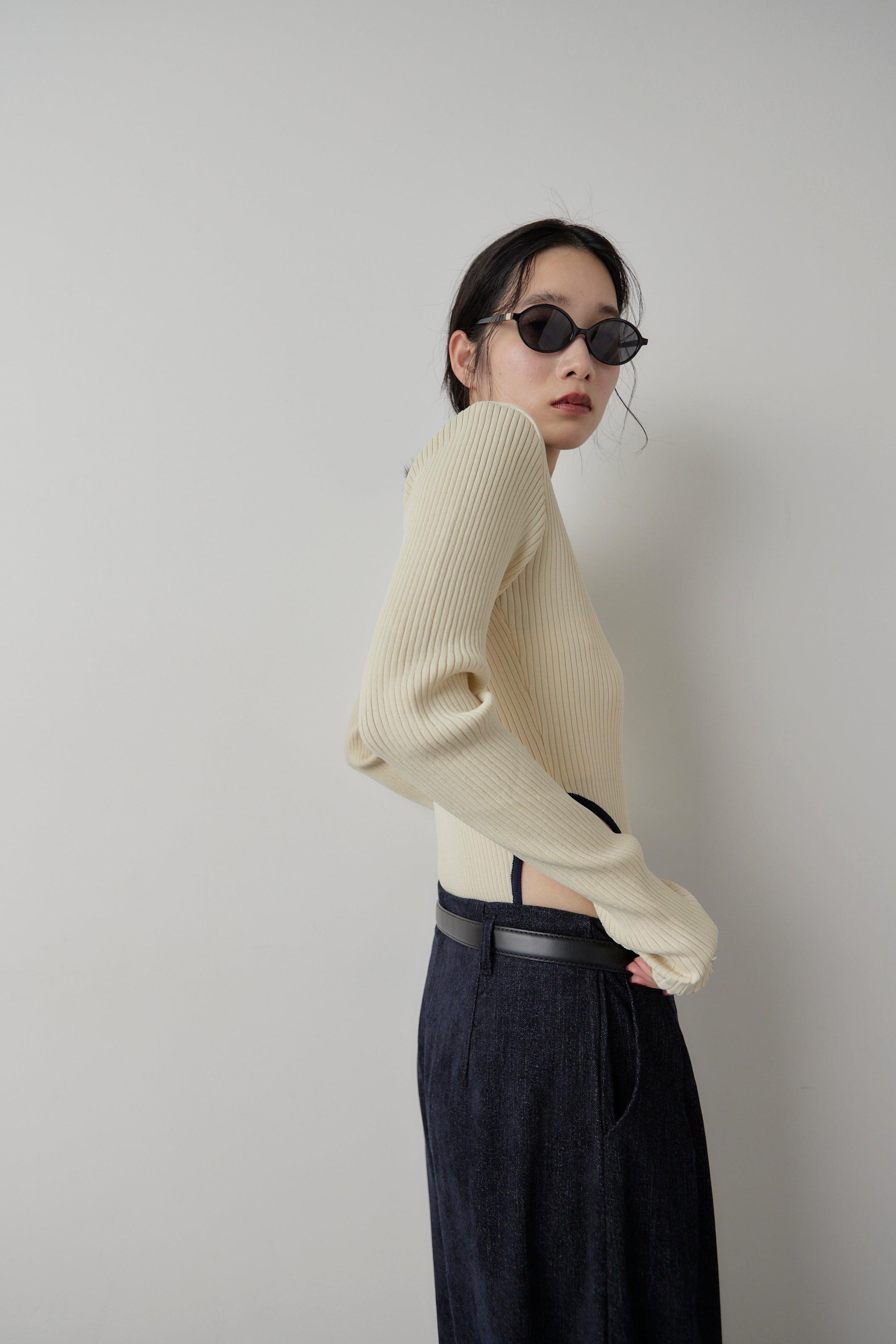 Poloknit bodysuit