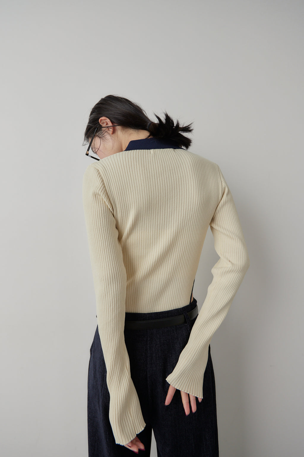 Poloknit bodysuit