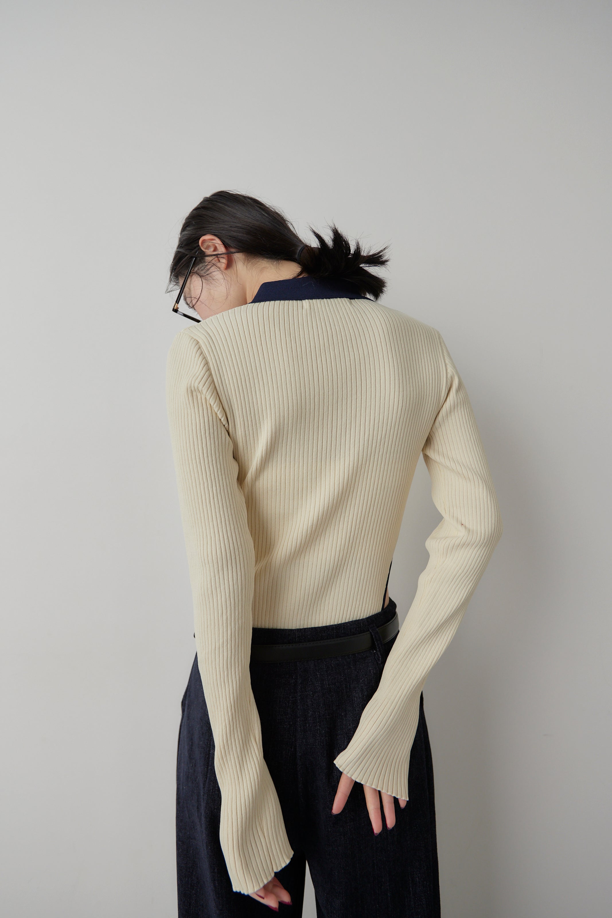 Poloknit bodysuit