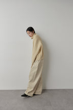 Cotton roll-up curved pants