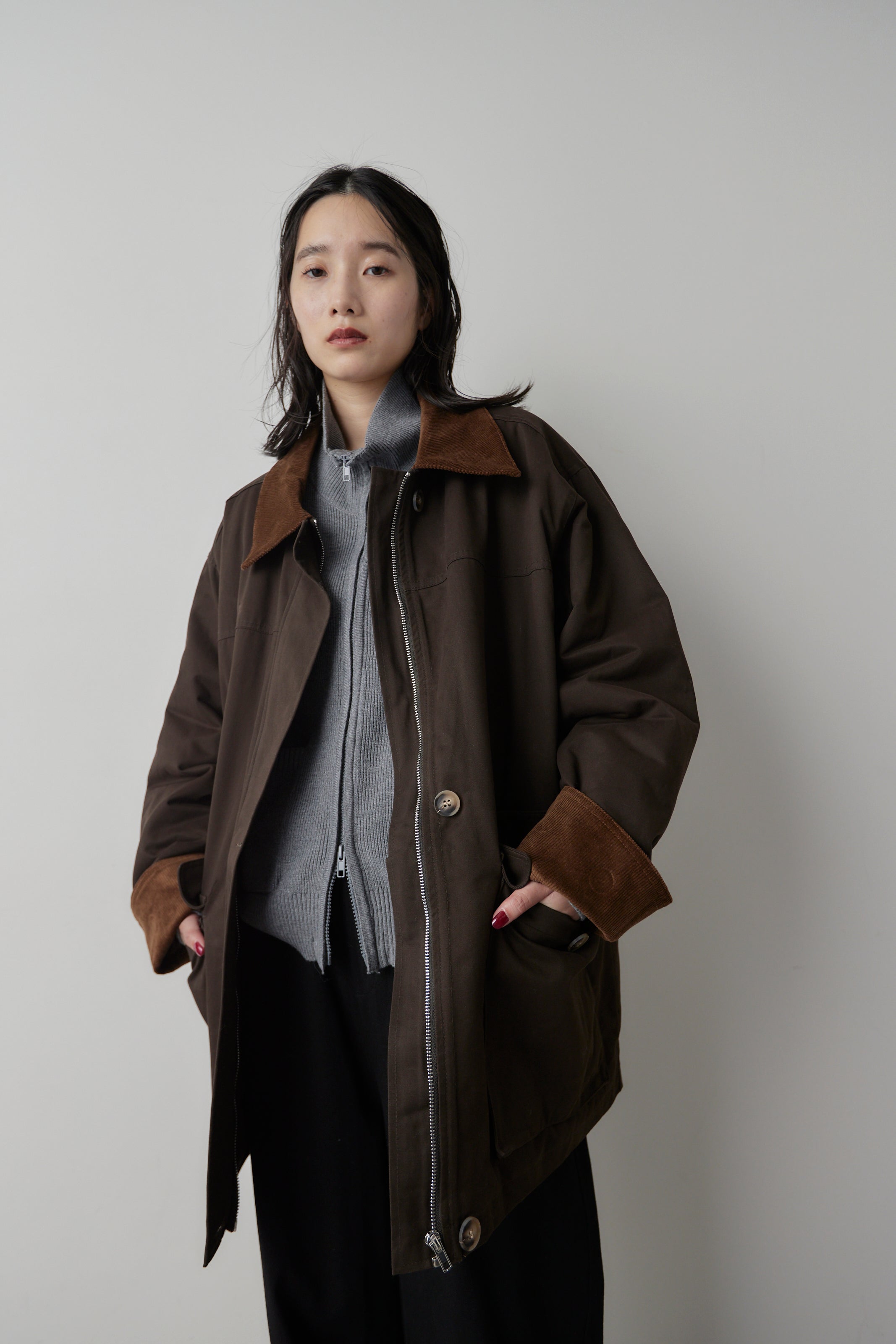 Corduroy color hunting jacket