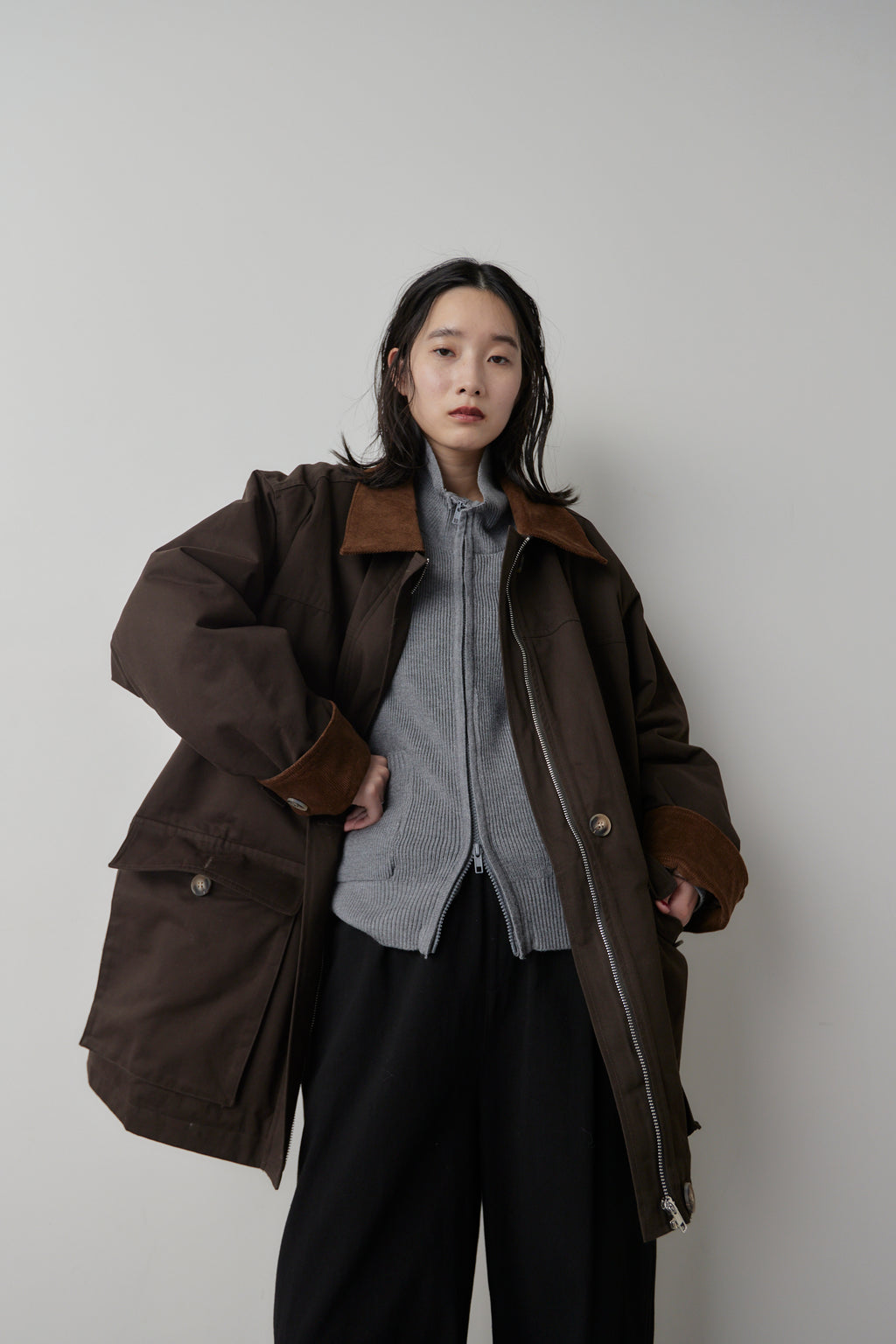Corduroy color hunting jacket