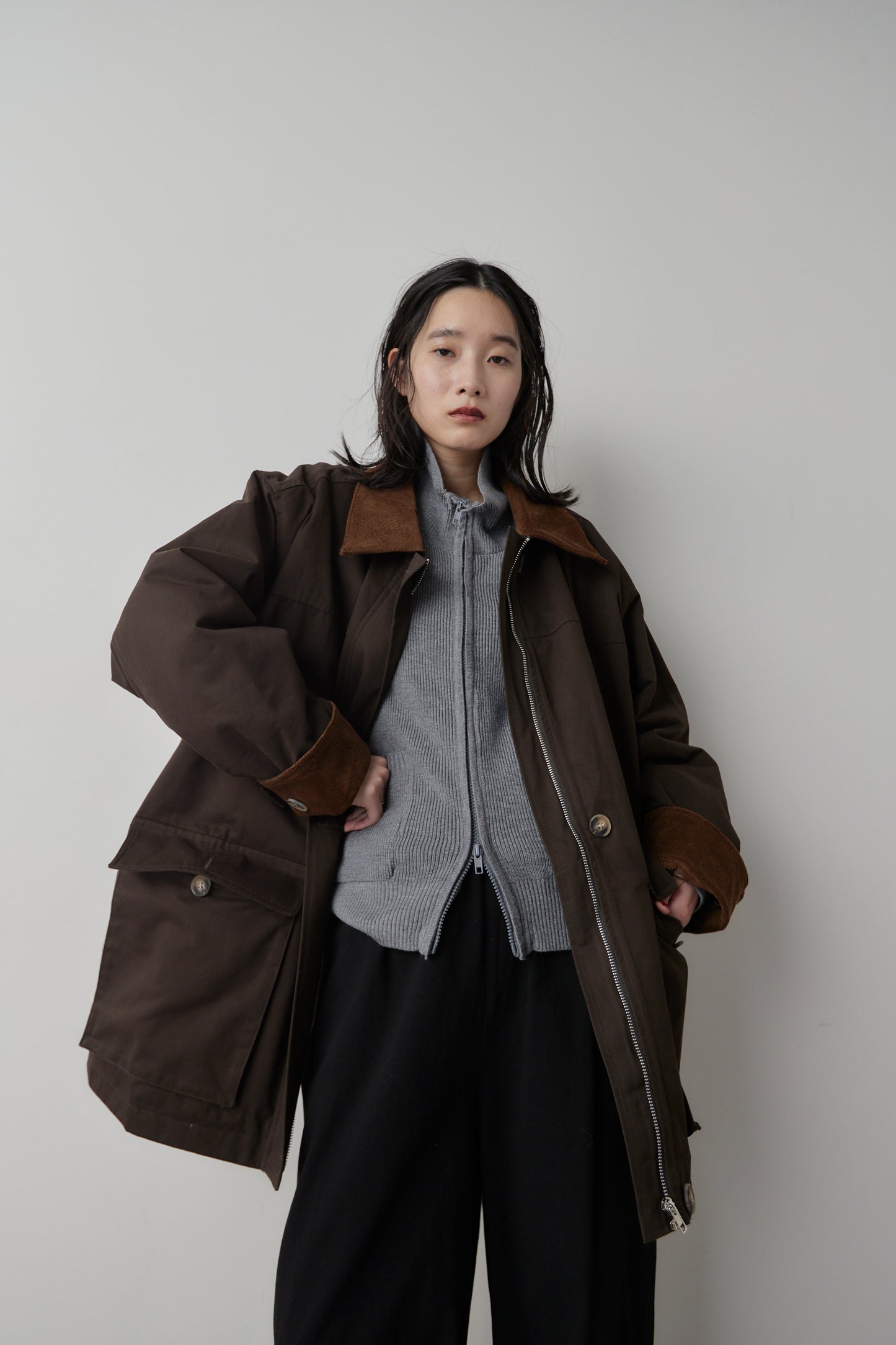 Corduroy color hunting jacket