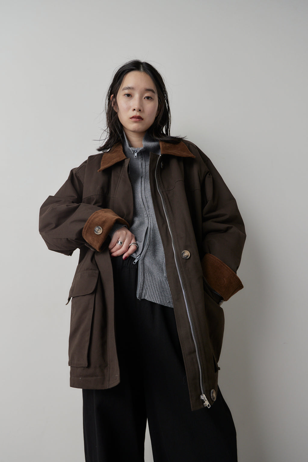 Corduroy color hunting jacket
