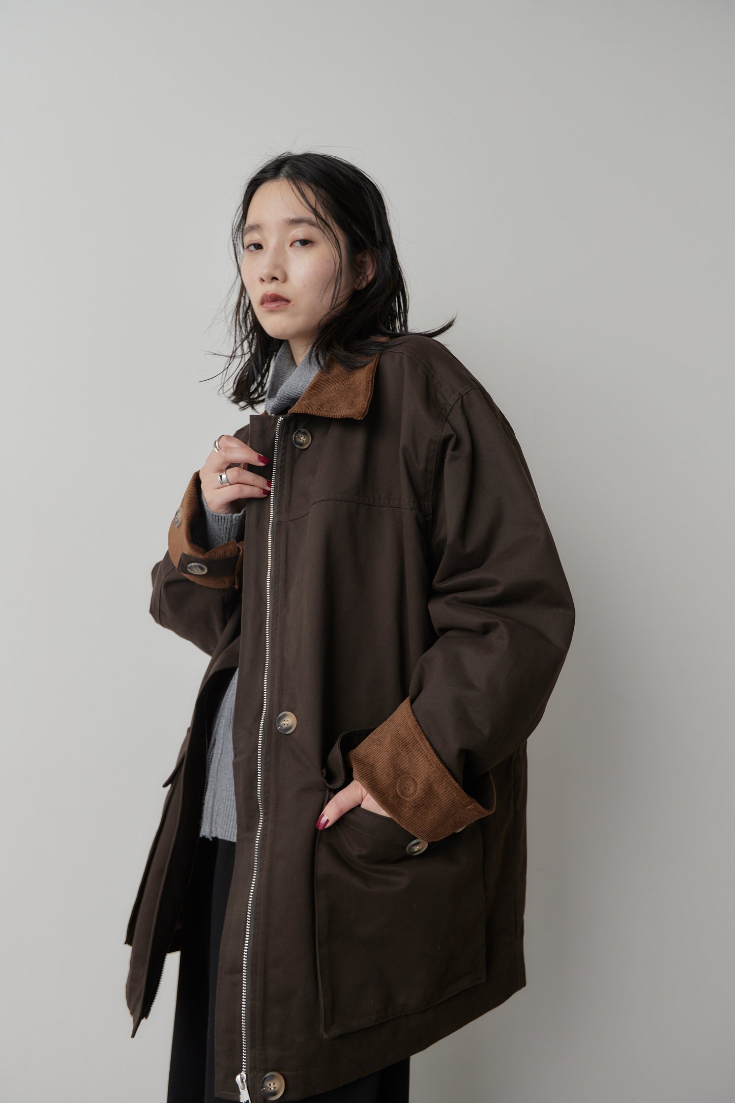 Corduroy color hunting jacket