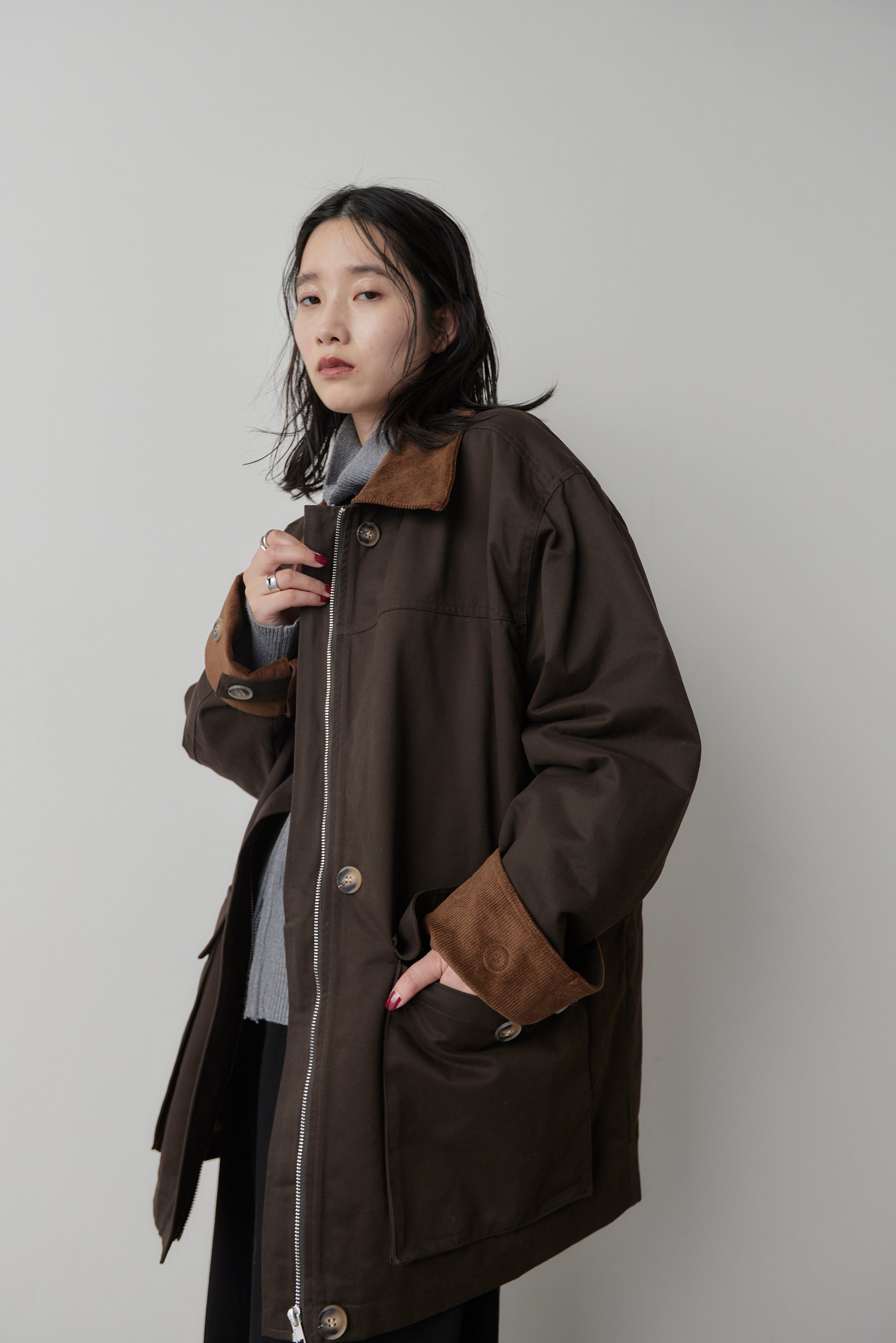 Corduroy color hunting jacket