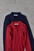 Poloknit bodysuit