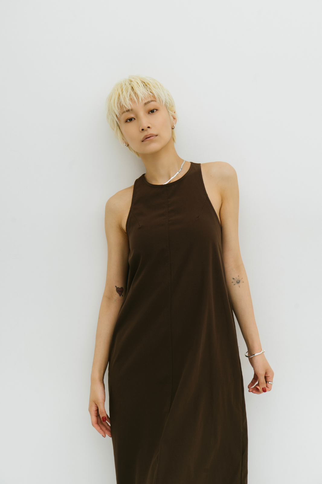 Cup in american sleeve long dress