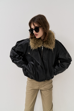 Fur collared rider jacket