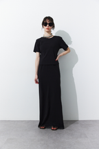 Lace hem long skirt