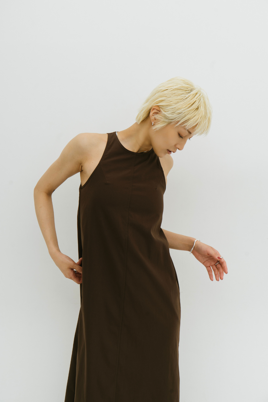 Cup in american sleeve long dress
