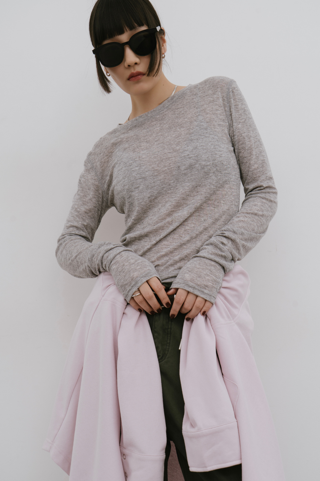 Sheer long sleeve tee