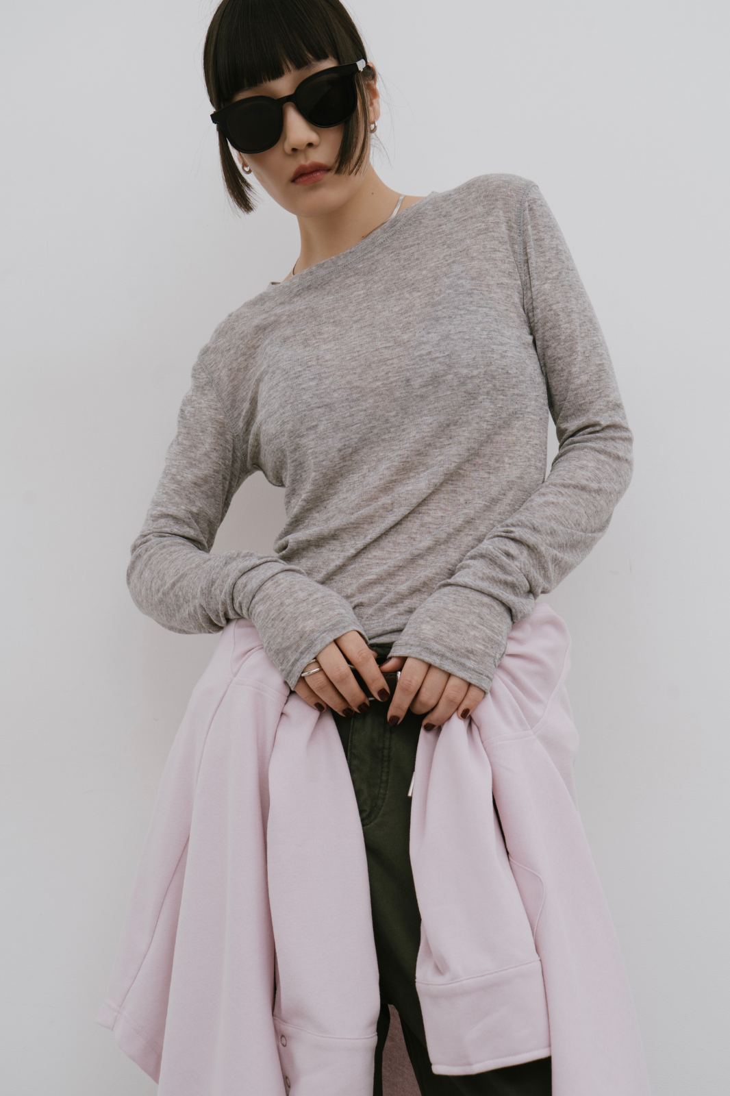 Sheer long sleeve tee