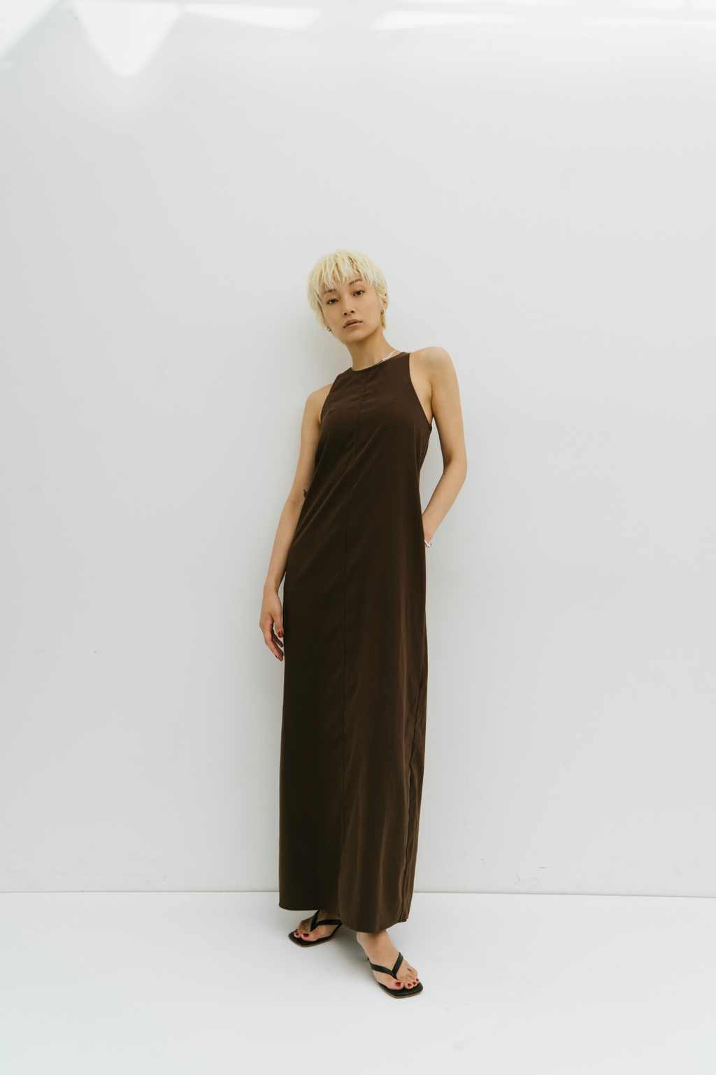 Cup in american sleeve long dress