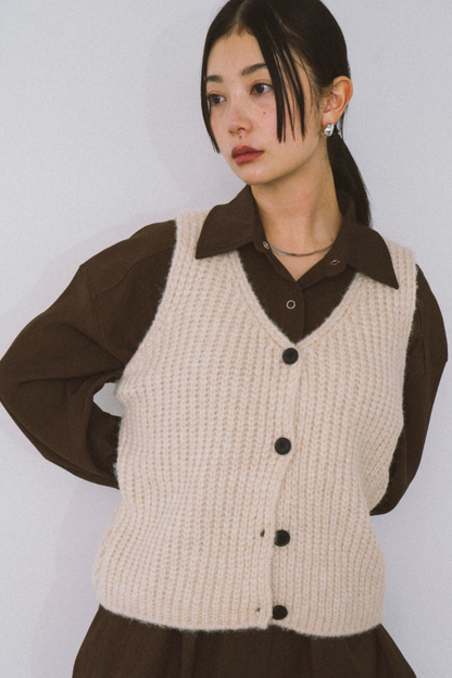 Front button knit vest