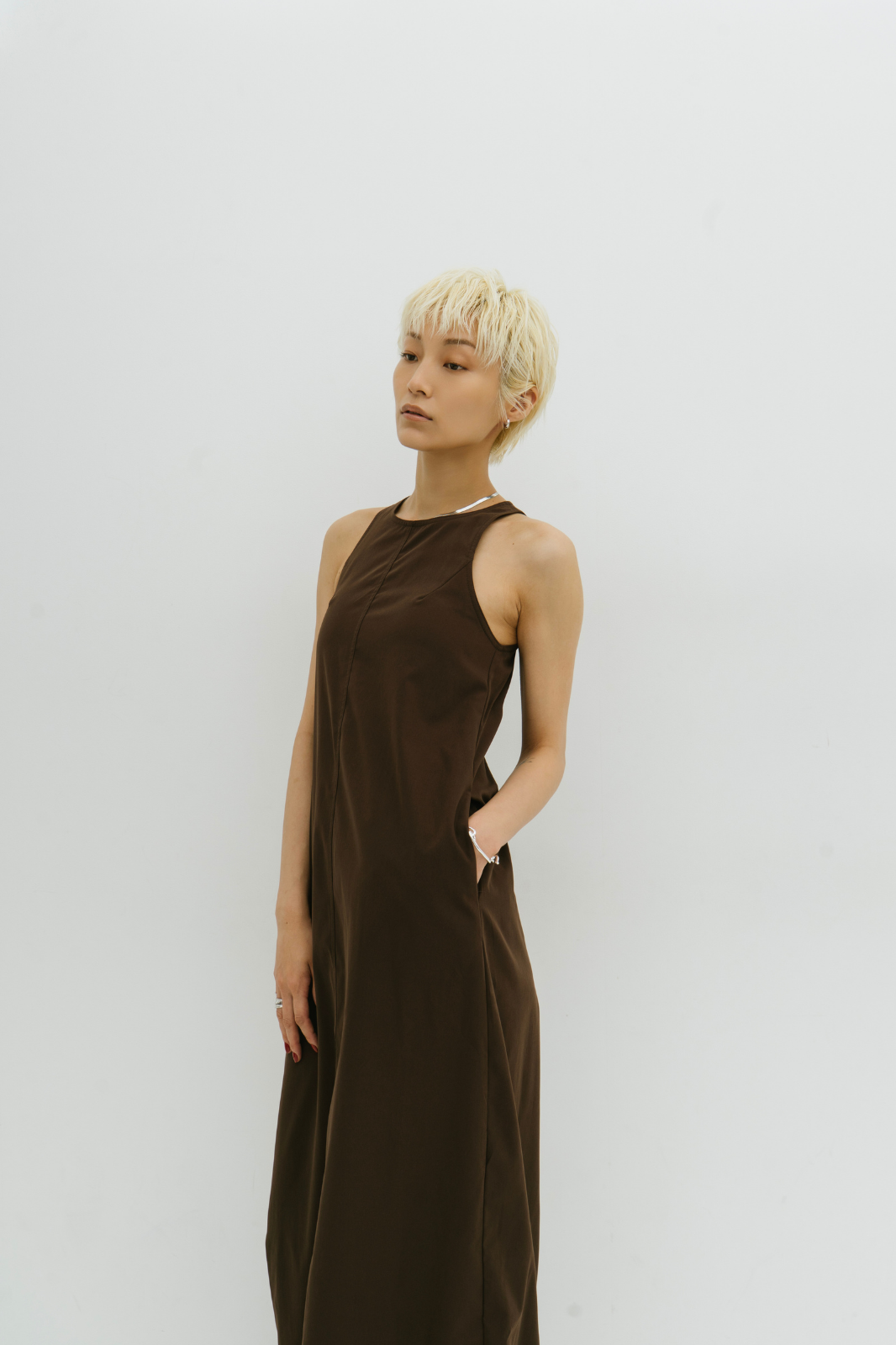 Cup in american sleeve long dress