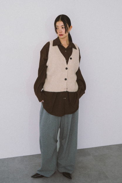 Front button knit vest