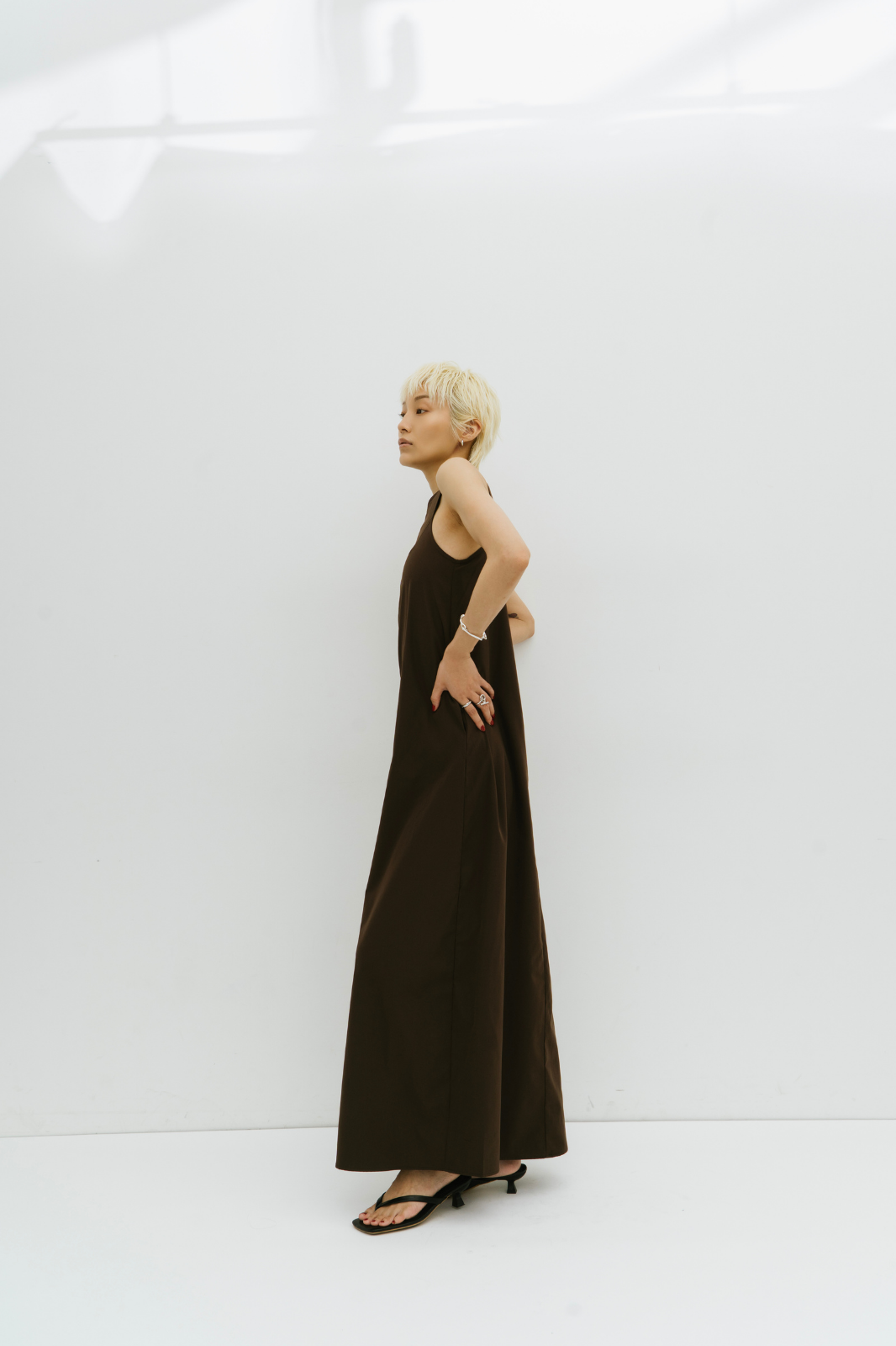 Cup in american sleeve long dress