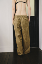 Corduroy roll up curved pants