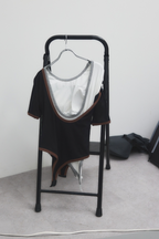 Back open ringer bodysuit tee