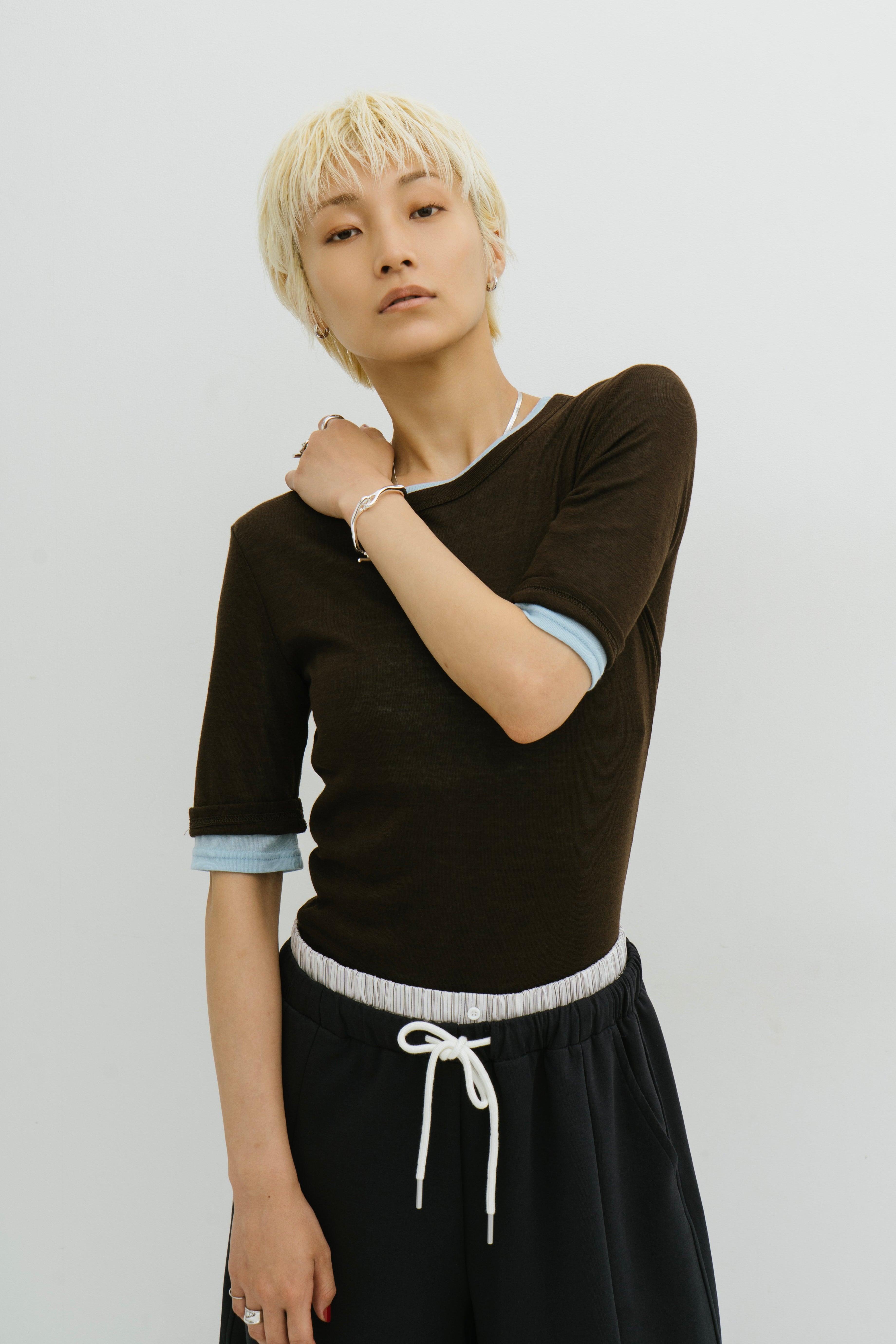 2PACK Sheer half sleeve TEE