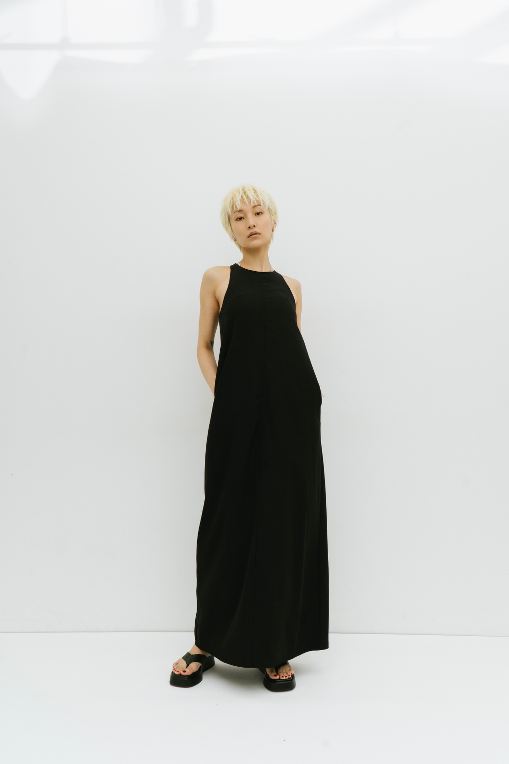 Cup in american sleeve long dress