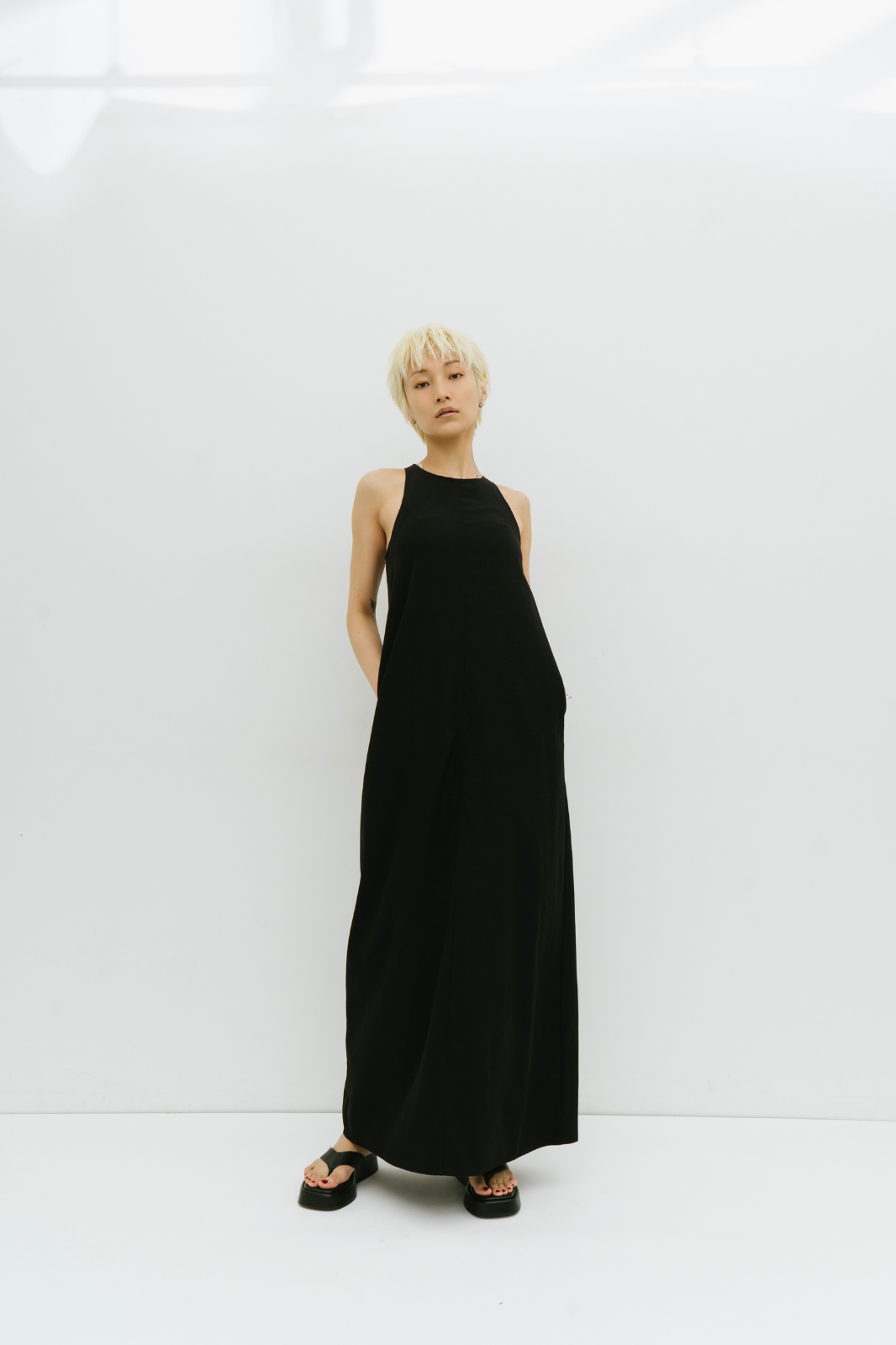 Cup in american sleeve long dress