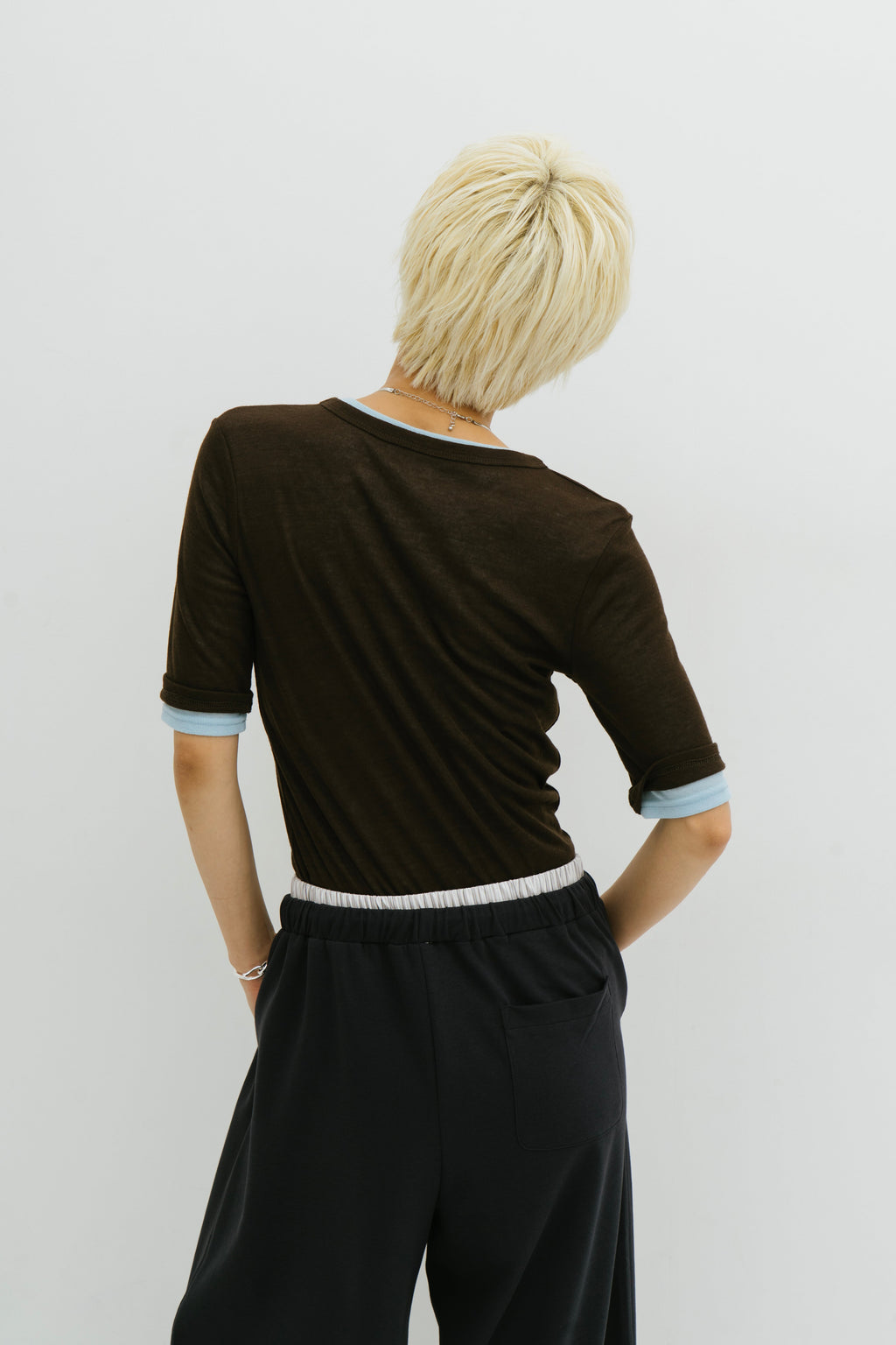 2PACK Sheer half sleeve TEE