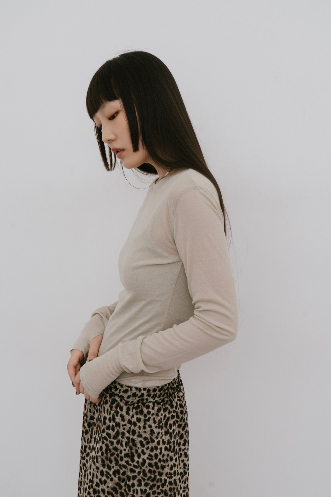 Sheer long sleeve tee
