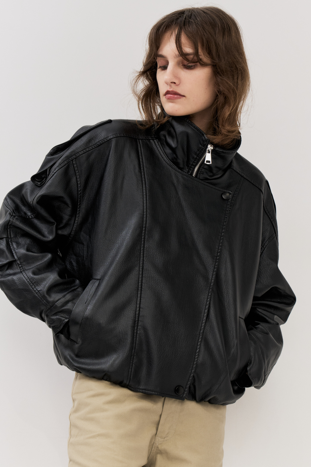 Fur collared rider jacket