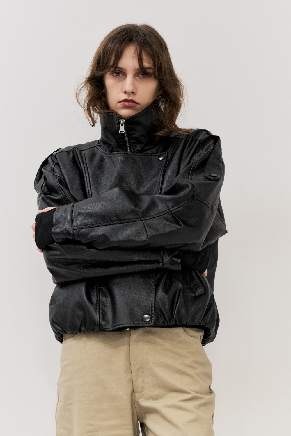 Fur collared rider jacket
