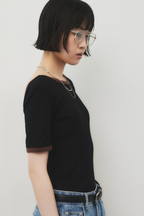 Back open ringer bodysuit tee