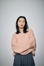 Mohair like v-neck knit