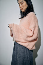 Mohair like v-neck knit