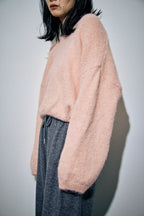 Mohair like v-neck knit