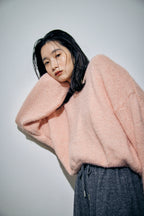 Mohair like v-neck knit