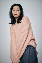 Mohair like v-neck knit