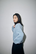 Mohair like v-neck knit