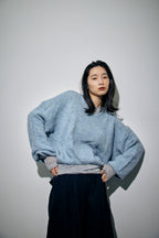 Mohair like v-neck knit