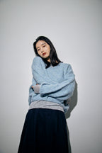 Mohair like v-neck knit