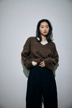 Mohair like v-neck knit