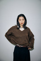 Mohair like v-neck knit