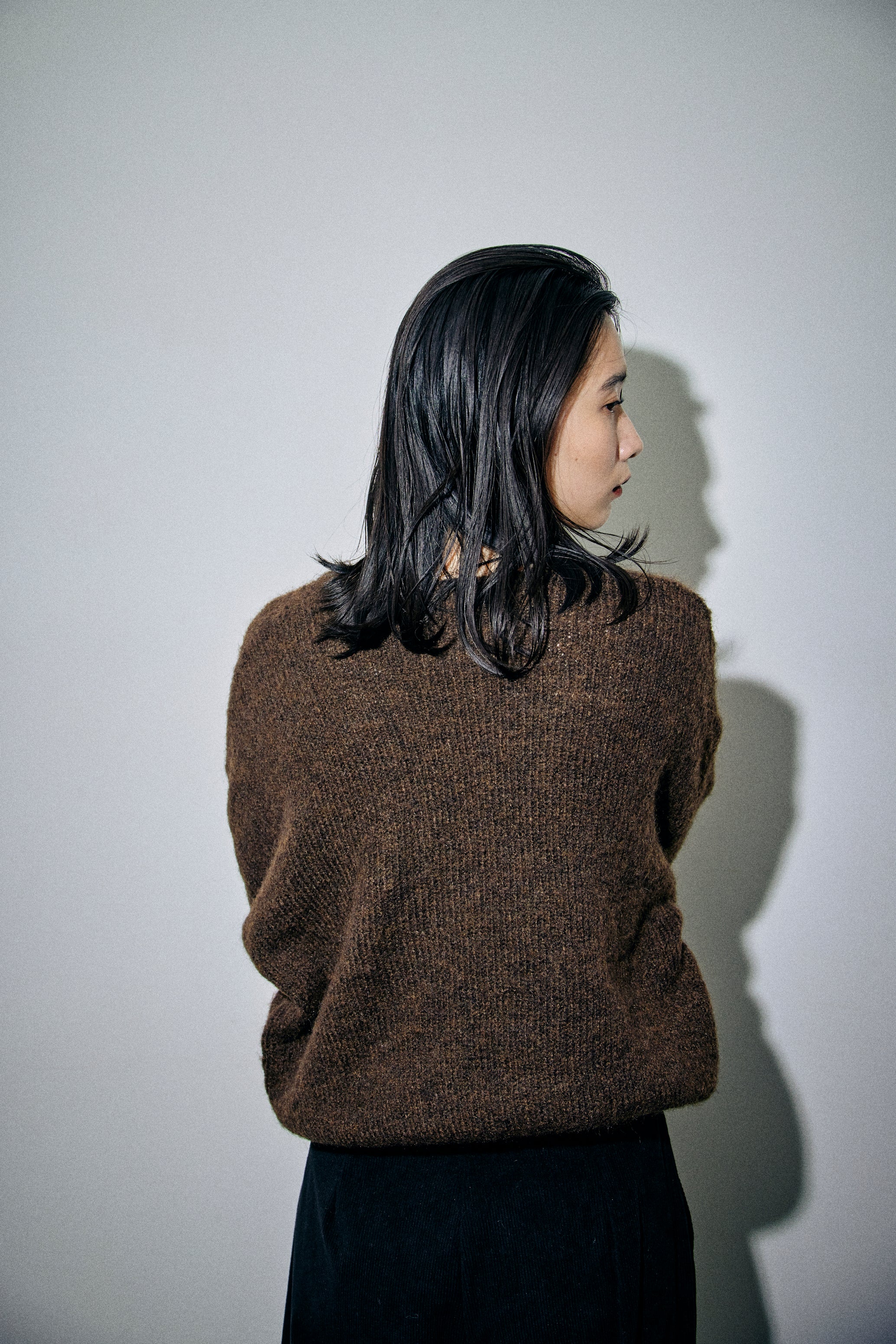 Mohair like v-neck knit