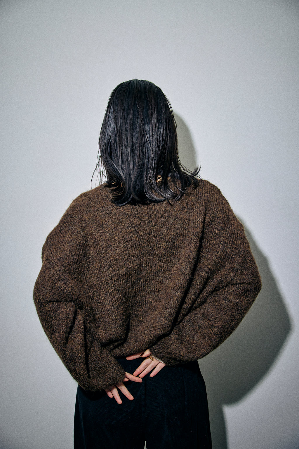 Mohair like v-neck knit