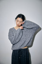 Mohair like v-neck knit