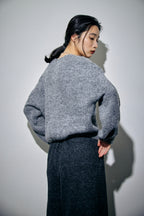 Mohair like v-neck knit