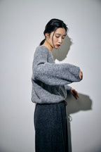 Mohair like v-neck knit