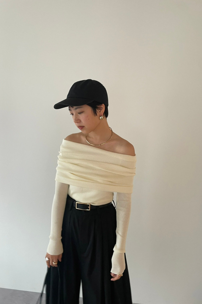 Off shoulder knit tops